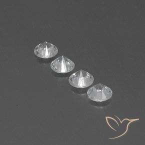 Gemas de Circón Blanco natural de 3.63 ct, Redondo, VVS-VS