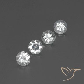 Gemas de Circón Blanco natural de 3.79 ct, Redondo, VVS-VS
