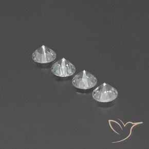Gemas de Circón Blanco natural de 3.79 ct, Redondo, VVS-VS