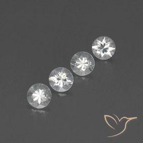 Gemas de Circón Blanco natural de 3.74 ct, Redondo, VVS-VS
