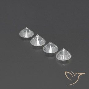 Gemas de Circón Blanco natural de 3.74 ct, Redondo, VVS-VS