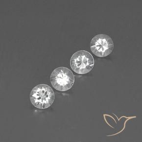 Gemas de Circón Blanco natural de 3.69 ct, Redondo, VVS