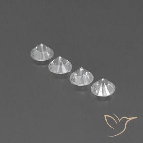 Gemas de Circón Blanco natural de 3.69 ct, Redondo, VVS