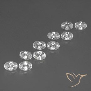 Gemas de Circón Blanco natural de 8.11 ct, Ovalada, VVS-VS