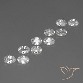 Gemas de Circón Blanco natural de 6.80 ct, Ovalada, VVS-VS