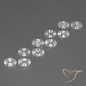 Gemas de Circón Blanco natural de 8.12 ct, Ovalada, VVS-VS