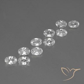 Gemas de Circón Blanco natural de 7.14 ct, Ovalada, VVS-VS