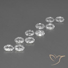 Gemas de Circón Blanco natural de 6.63 ct, Ovalada, VVS-VS