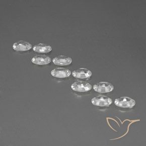 Gemas de Circón Blanco natural de 6.63 ct, Ovalada, VVS-VS