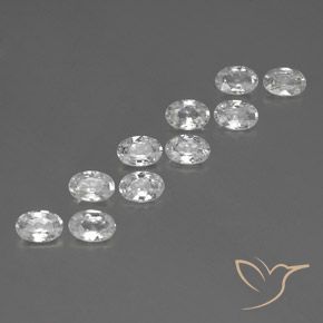 Gemas de Circón Blanco natural de 6.66 ct, Ovalada, VVS-VS