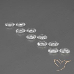 Gemas de Circón Blanco natural de 6.66 ct, Ovalada, VVS-VS