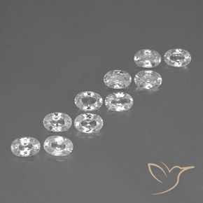 Gemas de Circón Blanco natural de 7.45 ct, Ovalada, VVS-VS