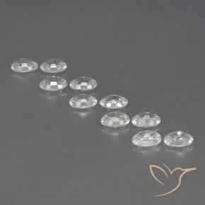 Gemas de Circón Blanco natural de 7.45 ct, Ovalada, VVS-VS