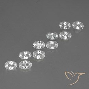 Gemas de Circón Blanco natural de 7.78 ct, Ovalada, VVS-VS