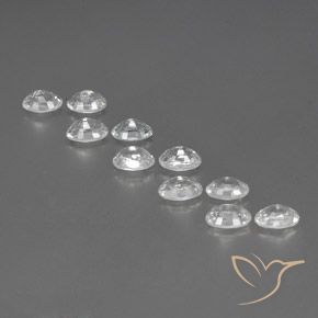 Gemas de Circón Blanco natural de 7.78 ct, Ovalada, VVS-VS