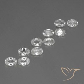 Gemas de Circón Blanco natural de 6.54 ct, Ovalada, VVS-VS