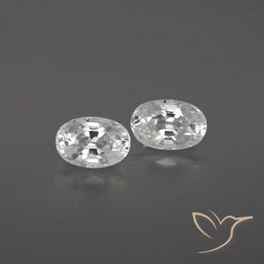 1.74ctw Natural Blanco Circón, Ovalada, VVS