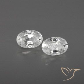 Gemas de Circón Blanco natural de 1.67 ct, Ovalada, VVS