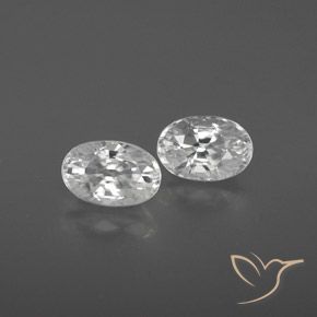 1.74ctw Natural Blanco Circón, Ovalada, VVS