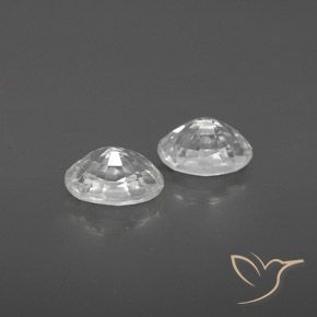 Gemas de Circón Blanco natural de 1.74 ct, Ovalada, VVS