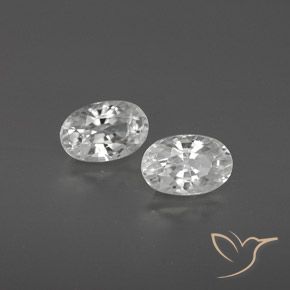 Gemas de Circón Blanco natural de 1.72 ct, Ovalada, VVS