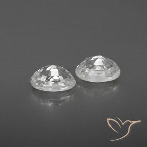 Gemas de Circón Blanco natural de 1.72 ct, Ovalada, VVS