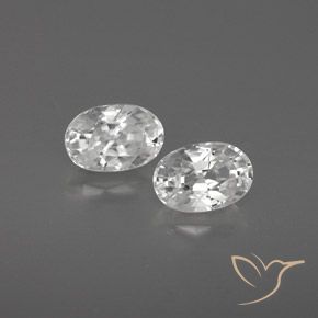 Gemas de Circón Blanco natural de 1.67 ct, Ovalada, VVS