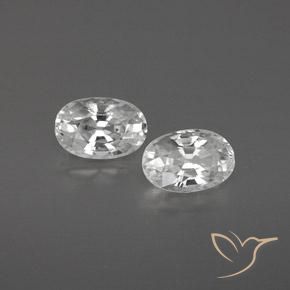 Gemas de Circón Blanco natural de 1.61 ct, Ovalada, VVS-VS