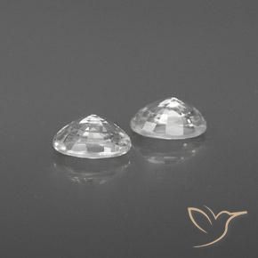 Gemas de Circón Blanco natural de 1.61 ct, Ovalada, VVS-VS