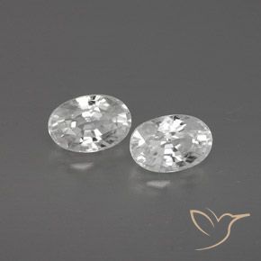 Gemas de Circón Blanco natural de 1.78 ct, Ovalada, VVS-VS