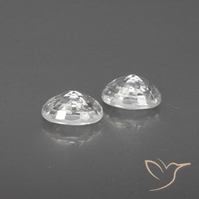 Gemas de Circón Blanco natural de 1.78 ct, Ovalada, VVS-VS