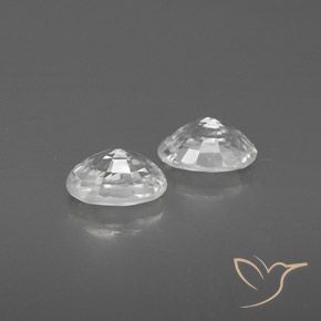Gemas de Circón Blanco natural de 1.63 ct, Ovalada, VVS-VS
