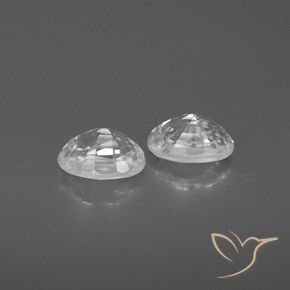 Gemas de Circón Blanco natural de 1.75 ct, Ovalada, VVS-VS