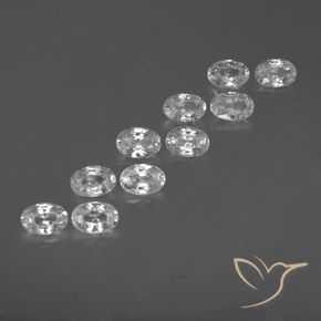 Gemas de Circón Blanco natural de 7.43 ct, Ovalada, VVS-VS