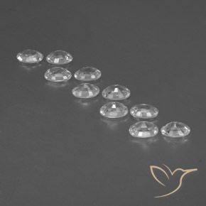 Gemas de Circón Blanco natural de 7.43 ct, Ovalada, VVS-VS