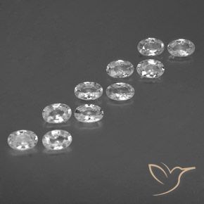 Gemas de Circón Blanco natural de 6.68 ct, Ovalada, VVS-VS