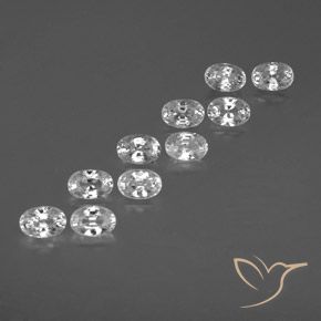 Gemas de Circón Blanco natural de 8.15 ct, Ovalada, VVS-VS