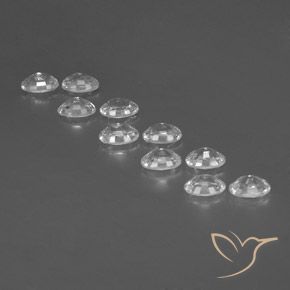 Gemas de Circón Blanco natural de 7.67 ct, Ovalada, VVS-VS