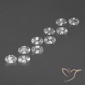 Gemas de Circón Blanco natural de 7.34 ct, Ovalada, VVS-VS