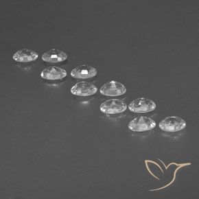 Gemas de Circón Blanco natural de 7.34 ct, Ovalada, VVS-VS
