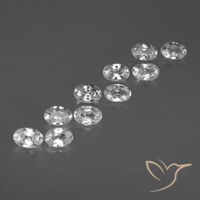 Gemas de Circón Blanco natural de 7.10 ct, Ovalada, VVS-VS