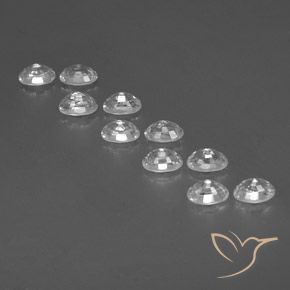 Gemas de Circón Blanco natural de 8.67 ct, Ovalada, VVS-VS