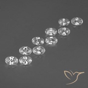 Gemas de Circón Blanco natural de 7.97 ct, Ovalada, VVS-VS