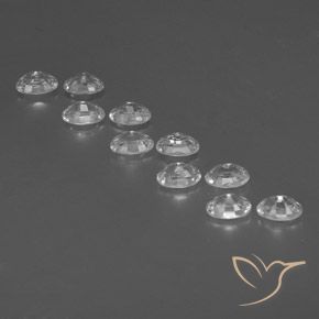 Gemas de Circón Blanco natural de 7.97 ct, Ovalada, VVS-VS
