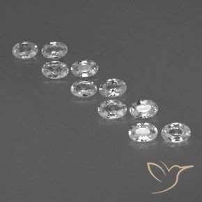 6.59ctw Natural Blanco Circón, Ovalada, VVS-VS