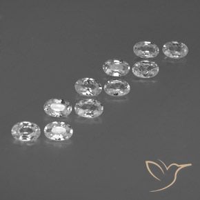 Gemas de Circón Blanco natural de 6.59 ct, Ovalada, VVS-VS