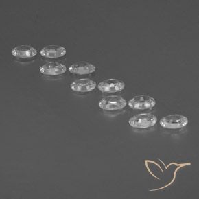 Gemas de Circón Blanco natural de 6.59 ct, Ovalada, VVS-VS