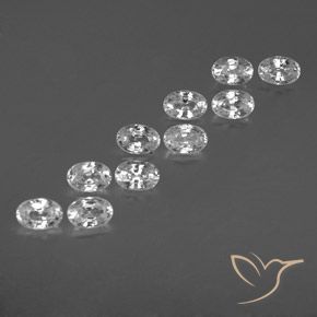 Gemas de Circón Blanco natural de 7.86 ct, Ovalada, VVS-VS