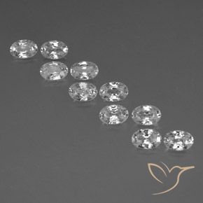 7.60ctw Natural Blanco Circón, Ovalada, VVS-VS