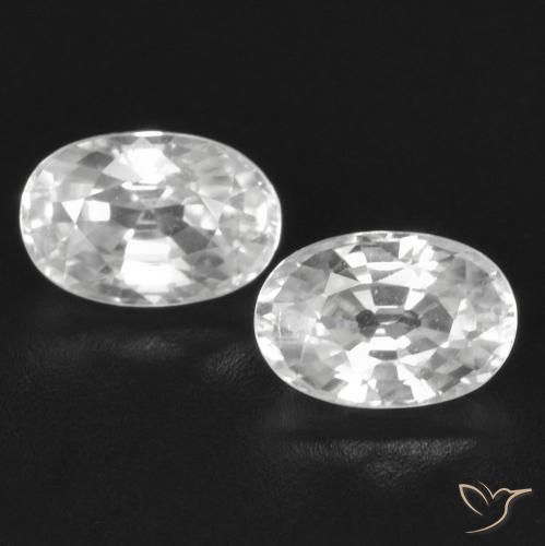 1.83ctw Natural Blanco Circón, Ovalada, VVS-VS